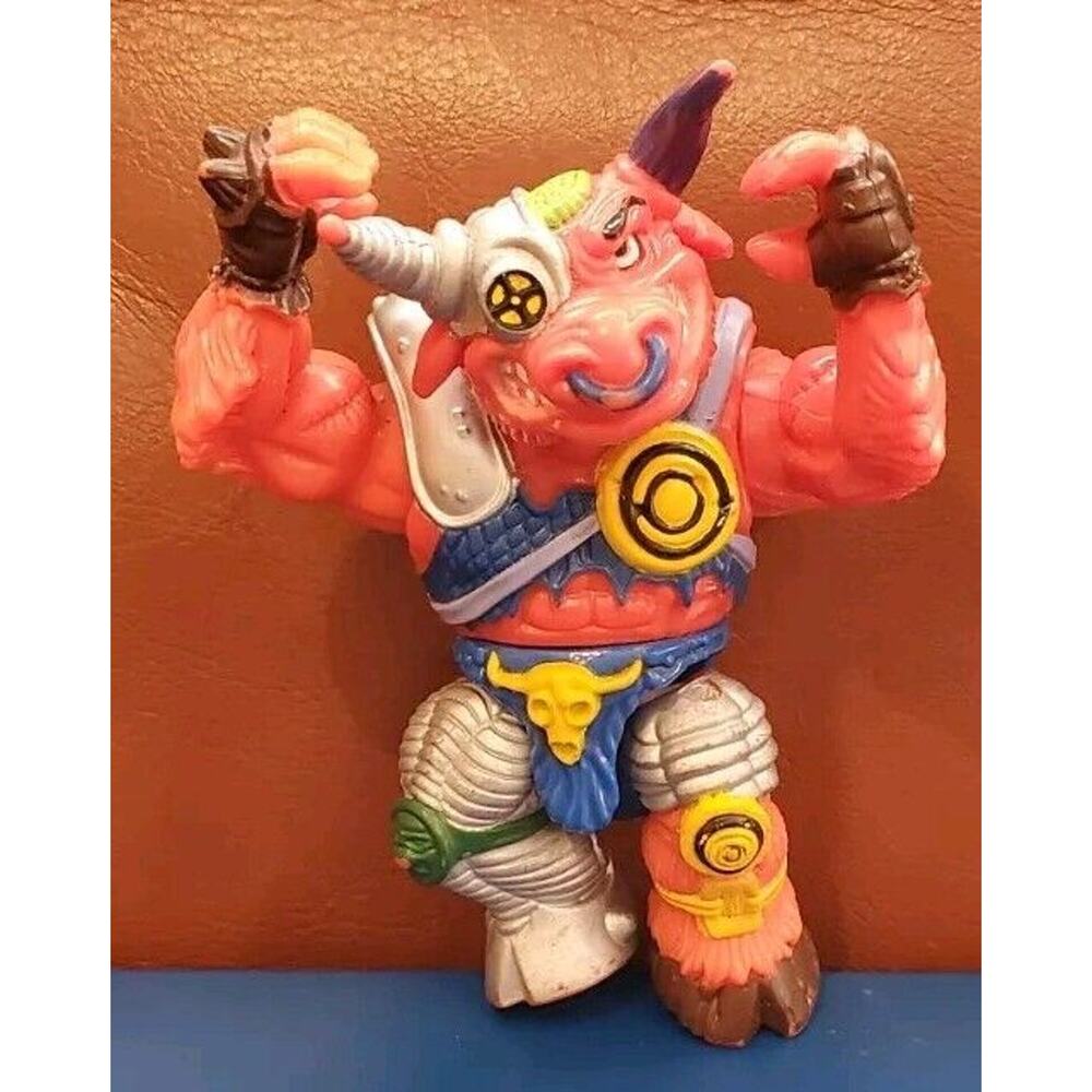 TMNT Teenage Mutant Ninja Turtle Groundchuck Red Bull 1991 Vintage Action Figure